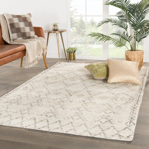 Jaipur Living Zola Hand-Knotted Geometric Ivory/ Brown Area Rug (12'X18')