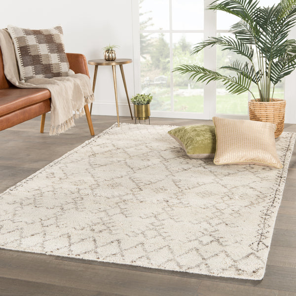 Jaipur Living Zola Hand-Knotted Geometric Ivory/ Brown Area Rug (12'X18')