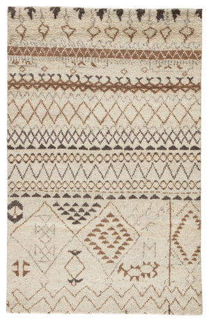 Jaipur Living Zamunda Hand-Knotted Geometric Cream/ Brown Area Rug (9'X12')