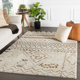 Jaipur Living Zamunda Hand-Knotted Geometric Cream/ Brown Area Rug (9'X12')