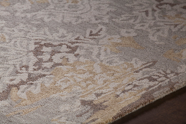 Chandra Rugs Zyana 70% Wool + 30% Viscose Hand-Tufted Contemporary Rug Grey/Brown/Gold/Beige 9' x 13'