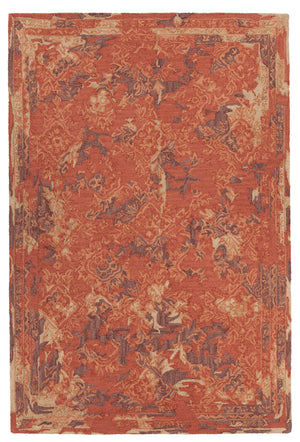 Chandra Rugs Zyana 70% Wool + 30% Viscose Hand-Tufted Contemporary Rug Rust/Brown/Gold 9' x 13'