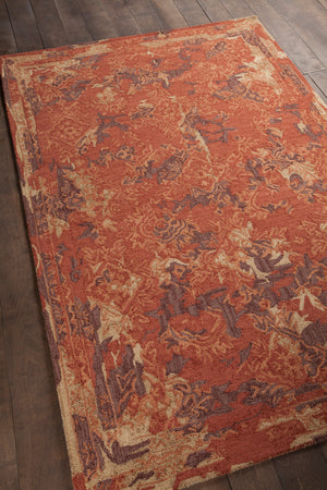 Chandra Rugs Zyana 70% Wool + 30% Viscose Hand-Tufted Contemporary Rug Rust/Brown/Gold 9' x 13'