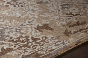 Chandra Rugs Zyana 70% Wool + 30% Viscose Hand-Tufted Contemporary Rug Brown/Tan/White 9' x 13'