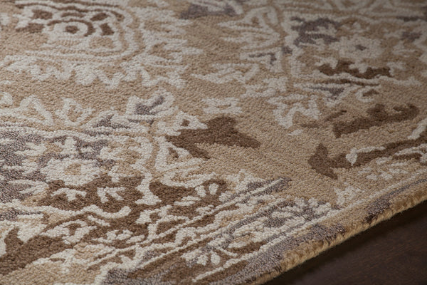 Chandra Rugs Zyana 70% Wool + 30% Viscose Hand-Tufted Contemporary Rug Brown/Tan/White 9' x 13'