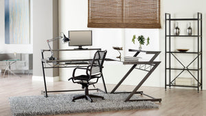 Bradley High Back Bungie Office Chair in Black with Graphite Frame and Black Base