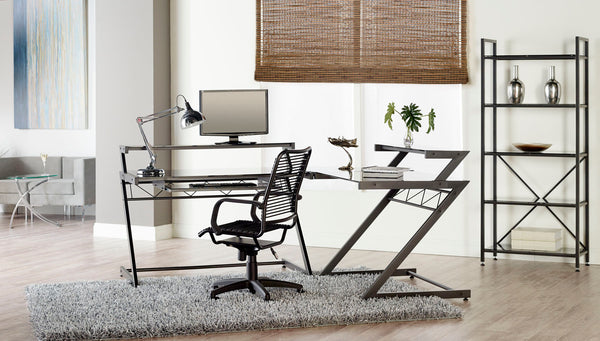 Bradley High Back Bungie Office Chair in Black with Graphite Frame and Black Base