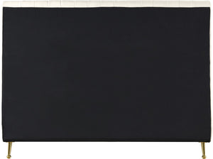 Zara Velvet / Engineered Wood / Foam Contemporary Cream Velvet Full Bed (3 Boxes) - 57" W x 86.8" D x 49" H