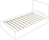 Zara Velvet / Engineered Wood / Foam Contemporary Cream Velvet Twin Bed (3 Boxes) - 42" W x 86.8" D x 49" H