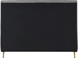 Zara Velvet / Engineered Wood / Foam Contemporary Grey Velvet Full Bed (3 Boxes) - 57" W x 86.8" D x 49" H