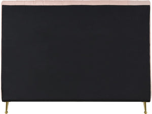 Zara Velvet / Engineered Wood / Foam Contemporary Pink Velvet Full Bed (3 Boxes) - 57" W x 86.8" D x 49" H