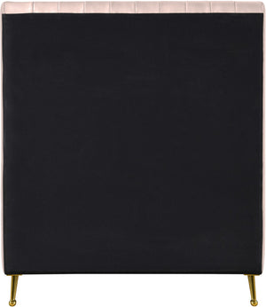 Zara Velvet / Engineered Wood / Foam Contemporary Pink Velvet Twin Bed (3 Boxes) - 42" W x 86.8" D x 49" H