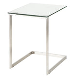 Zenn Contemporary End Table with Clear Glass by LumiSource
