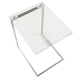 Zenn Contemporary End Table with Clear Glass by LumiSource