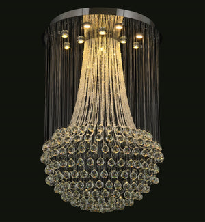 Bethel Chrome Chandelier in Stainless Steel & Crystal