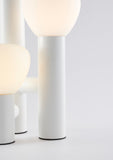 Bethel White Table Lamp in Metal & Glass