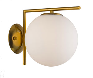 Bethel Brass Wall Sconce in Iron & Glass