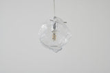 Bethel Chrome Single Pendant Lighting in Distorted Glass & Metal