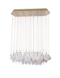 Bethel Gold Chandelier in Stainless Steel & Marble