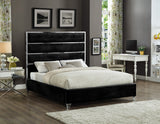Zuma Velvet / Engineered Wood / Metal / Foam Contemporary Black Velvet Full Bed - 59" W x 81" D x 59" H