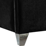 Zuma Velvet / Engineered Wood / Metal / Foam Contemporary Black Velvet Full Bed - 59" W x 81" D x 59" H