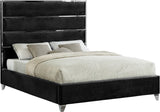 Zuma Velvet / Engineered Wood / Metal / Foam Contemporary Black Velvet King Bed - 81" W x 86" D x 59" H