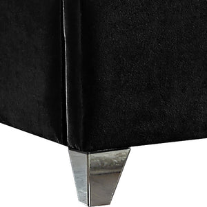 Zuma Velvet / Engineered Wood / Metal / Foam Contemporary Black Velvet King Bed - 81" W x 86" D x 59" H