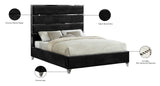 Zuma Velvet / Engineered Wood / Metal / Foam Contemporary Black Velvet Queen Bed - 65" W x 86" D x 59" H