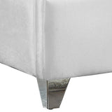 Zuma Velvet / Engineered Wood / Metal / Foam Contemporary White Velvet Full Bed - 59" W x 81" D x 59" H