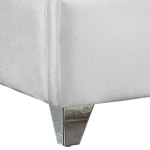 Zuma Velvet / Engineered Wood / Metal / Foam Contemporary White Velvet King Bed - 81" W x 86" D x 59" H