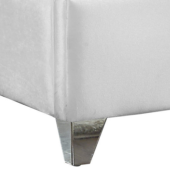 Zuma Velvet / Engineered Wood / Metal / Foam Contemporary White Velvet King Bed - 81" W x 86" D x 59" H