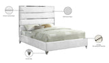 Zuma Velvet / Engineered Wood / Metal / Foam Contemporary White Velvet Queen Bed - 65" W x 86" D x 59" H