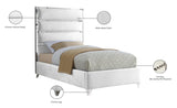 Zuma Velvet / Engineered Wood / Metal / Foam Contemporary White Velvet Twin Bed - 44" W x 81" D x 59" H