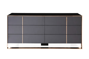 VIG Furniture Nova Domus Cartier Modern Black & Rosegold Bedroom Set VGVCCARTIER-SET