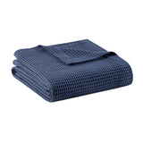 Beautyrest Cotton Waffle Weave Casual Cotton Blanket Indigo Full/Queen BR51N-3829