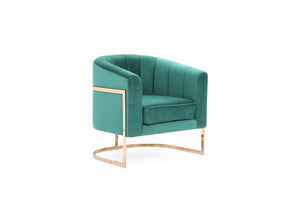 VIG Furniture Modrest Trask Modern Green Velvet & Rosegold Accent Chair VGVCA016-GRN