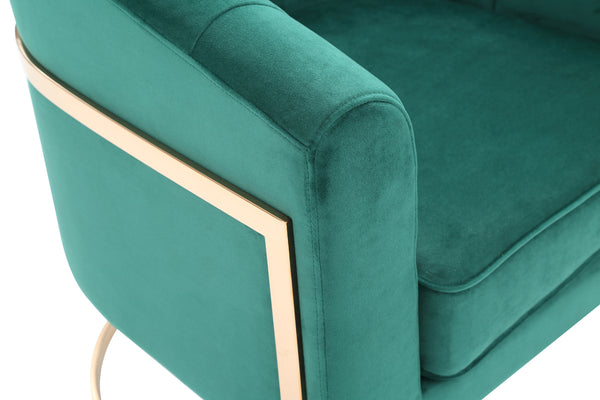 VIG Furniture Modrest Trask Modern Green Velvet & Rosegold Accent Chair VGVCA016-GRN