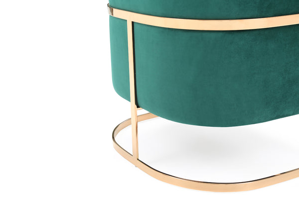 VIG Furniture Modrest Trask Modern Green Velvet & Rosegold Accent Chair VGVCA016-GRN