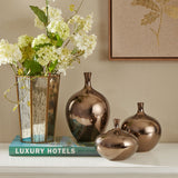 Ansen Transitional Metallic Bronze 3Pc Vase Set