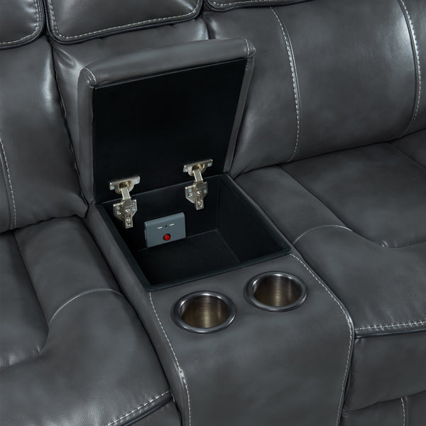 Intercon Summit Modern Dual-Power Loveseat | Bolero Slate SI-LS-268DPR-SLT-C SI-LS-268DPR-SLT-C