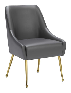 Zuo Modern Madelaine 100% Polyurethane, Plywood, Steel Modern Commercial Grade Dining Chair Gray, Gold 100% Polyurethane, Plywood, Steel