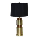 Sagebrook Home Glam Metal 32" Double Cylinder Tablelamp, Gold 50182 Gold Metal