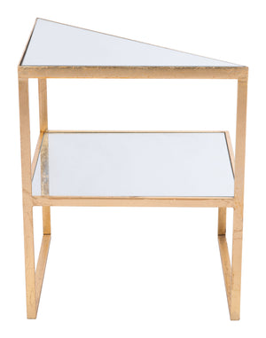Zuo Modern Planes Glass, Steel Modern Commercial Grade Side Table Gold Glass, Steel