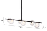 Zuo Modern Keyoz Steel, Glass Modern Commercial Grade Ceiling Lamp Black, Clear Steel, Glass