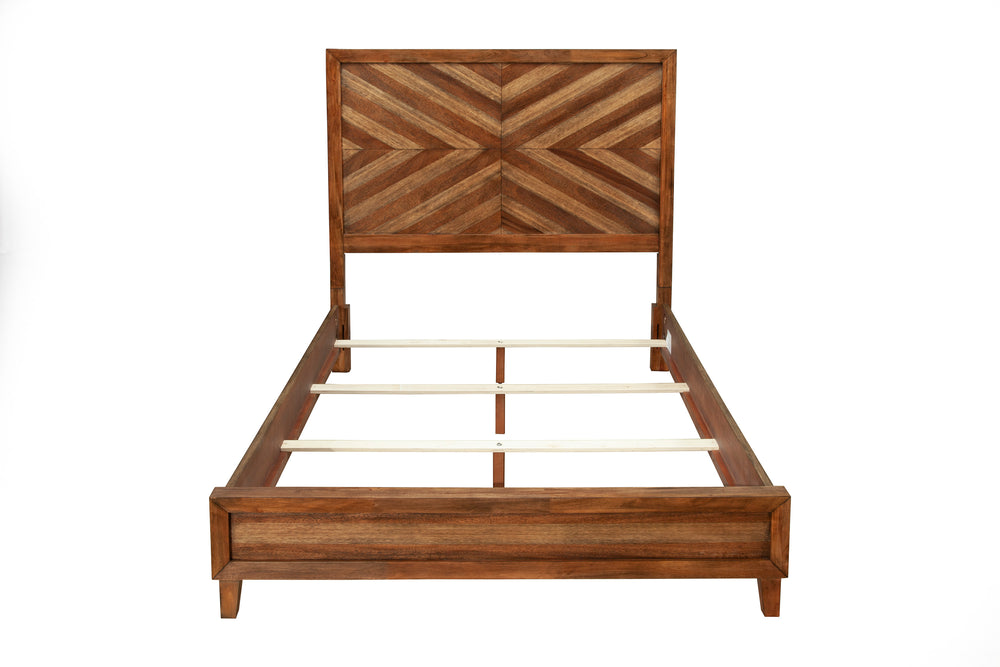 Trinidad Full Bed - Artisan Crafted Mahogany with Toffee Finish, Transitional Style for Any Decor