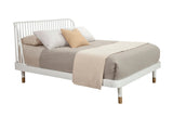 Alpine Furniture Madelyn Queen Slat Back Platform Bed 2010-61Q White Mahogany Solids & Veneer 64.5 x 84.5 x 43.5