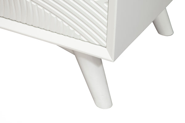 Alpine Furniture Tranquility Nightstand, White 1867-02 White Mahogany Solids & Veneer 22 x 16 x 26