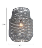 Zuo Modern Daydream Steel, Paper Transitional Commercial Grade Ceiling Lamp Gray Steel, Paper