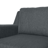 Dupont Contemporary 3 Seater Fabric Sofa, Charcoal and Espresso Noble House