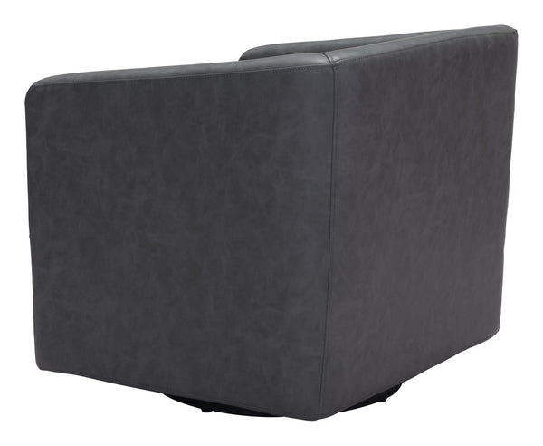 Zuo Modern Brooks 100% Polyurethane, Plywood, Steel Modern Commercial Grade Accent Chair Gray, Black 100% Polyurethane, Plywood, Steel